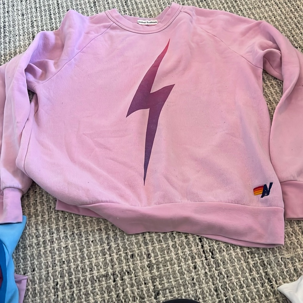 Aviator nation pink lightening bolt sweatshirt